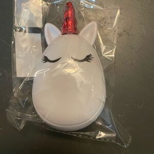 Unicorn white Hair Brush with Red Horn